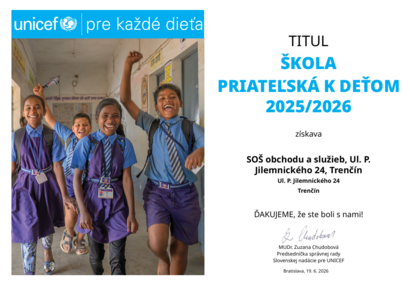 Škola priateľská k deťom 2025/2026