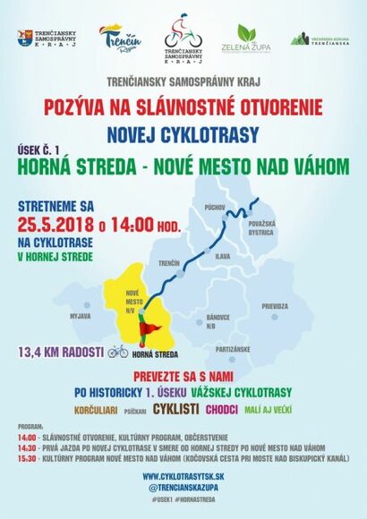 OTVORENIE NOVEJ CYKLOTRASY Horná Streda - Nové Mesto nad Váhom
