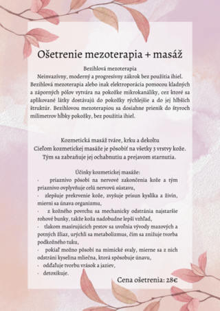 Ošetrenie mezoterapia + masáž